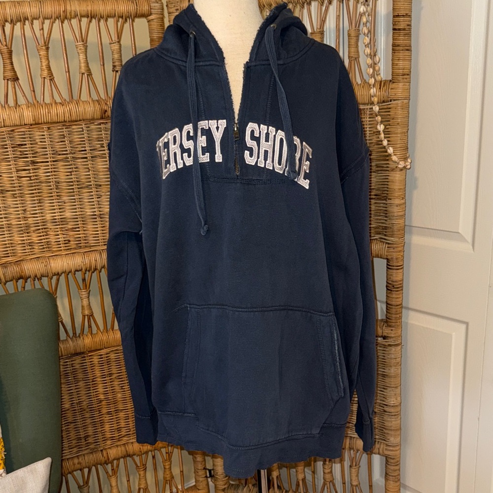 Jersey Shore Navy Half-Zip Hoodie Sweatshirt